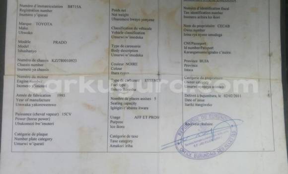 Buy Used Toyota Land Cruiser Prado Black Car in Town hall in Bujumbura Buy Used Toyota Land Cruiser Prado Black Car in Town hall in Bujumbura